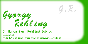 gyorgy rehling business card