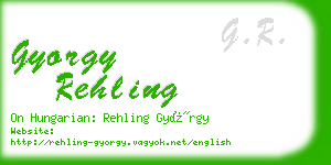 gyorgy rehling business card